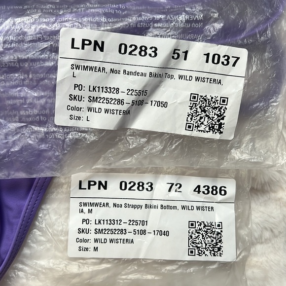 NWT Fabletics Noa Wild Wisteria bikini set (large top and medium bottom) - Picture 7 of 8
